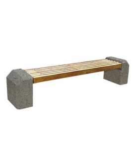 Скамья СК-3 деревянная с бетонными опорами Гранит с пигментом