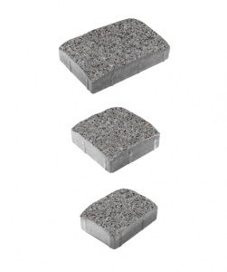 Тротуарные плиты "УРИКО" - А.1.УР.4 Стоунмикс кремовый с черным, комплект из 3 видов плит