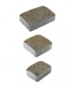 Тротуарные плиты "УРИКО" - А.1.УР.4  Искусственный камень Базальт, комплект из 3 видов плит