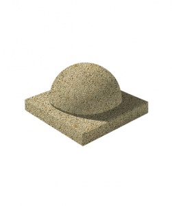 Ландшафтные элементы ПОЛУШАР d=600 Медовый Мытый бетон