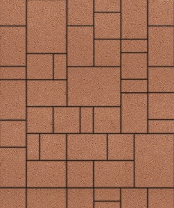 Тротуарные плиты "МЮНХЕН" - Б.2.Фсм.6  Гранит Оранжевый, комплект из 4 видов плит