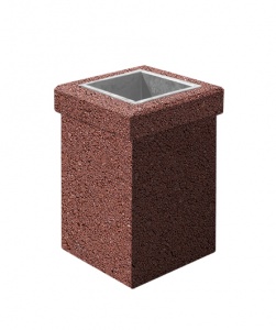 УРНА-1 400*400*600 Серо-красный Мытый бетон